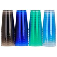 Multicolored Plastic Cups 48 Count, Disposable Water Tumblers in 4 Coastal Colors, BPA FREE Drinking Cups 12 Oz for Cater Parties