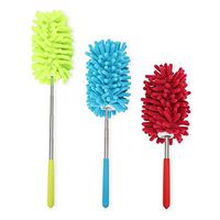 Pack of 3 Dusting Brush with Telescoping Pole Microfiber Extendable Hand Dusters Washable