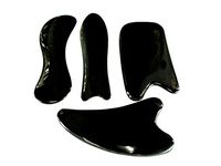 Genuine Natural Black Buffalo Horn Guasha Board Scraping Tools Kit for SPA Acupuncture Therapy Trigger Point Treatment