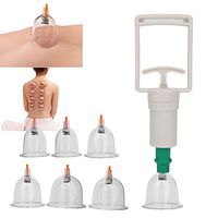 Wandisy 6Pcs Cups Cupping Cup Set, Vacuum Cupping Set Health Care for Home Use Gift