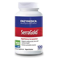 Enzymedica, SerraGold, Enzyme Supplement to Support Cardiovascular, Sinus and Immune Health, Includes Serrapeptase, Vegan, 120 capsules (120 servings)