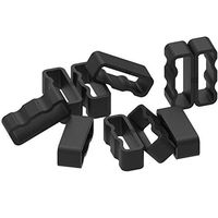 TenCloud 10-Pack Replacement Black Silicone Secure Band Holders Keepers Fasteners Rings Loops Compatible for Charge 2,Charge 3 Tracker