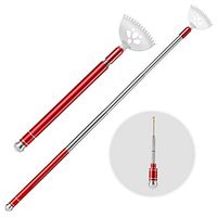Kontactic Best Back Scratcher Extendable with Massage Bead and Ear Wax Removal Red | Telescoping Back Scratchers for Adults Extendable | Retractable Back Scratcher for Men | Back Scratcher for Women