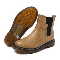 Redacel Women's Boots Black Ankle Rain Shoes Anti Slip Short Elastic Rain Boots Slip On Boots (38,Brown