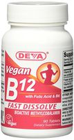 Deva Vegan Vitamins Sublingual B12-1000 Mcg Tablet, 90 Count