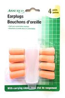Earplugs, Noise Reduction Rating: 30 Decibels, 4 pairs