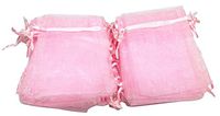 Masingo 7x9cm Organza Pouch Wedding Favor Gift Bags, Pack of 200 Pcs Pink
