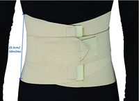 ObboMed® MB-2530XL Back, Lumbar, Abdominal Support Wrap Brace Belt with 4 Metal Stays Splints, Extra Double Side Straps Adjustable for Posture, Belly, Waist, Spine, Back Pain Relief (XL:41-45 inches)