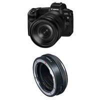 Canon EOS R Mirrorless Digital Camera w/ 24-105mm Lens and Mount Adapter, Black