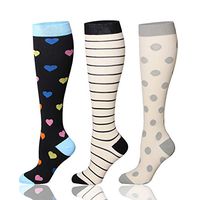 HLTPRO Compression Socks for Women & Men - 3 Pairs Knee High Socks for Flight, Travel, Nurses, Pregnancy, Edema