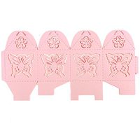 Butterfly Laser Cut Favor Boxes, 2-Inch, 12-Piece (Pink)