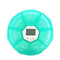 Electronic Weekly Pill Organizer, Tuscom 7 Day Weekly Digital Pill Dispenser Pill Planner Pill Box Meds Case with Timer Alarm Remider for Medications Pills Supplements Vitamins Fish Oil (Green)