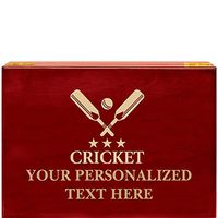 Crown Awards Cricket Rosewood Humidor Gift, Customize with Your Own Text Engraving Prime
