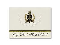 Signature Announcements Gage Park High School (Chicago, IL) Graduation Announcements, Presidential style, Basic package of 25 with Gold & Black Metallic Foil seal