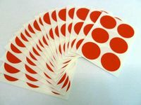 Minilabel 102 Labels , 25mm Diameter Round , Removable / Low Tack Colour Code Stickers Red