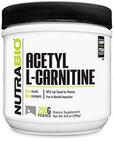 NutraBio Acetyl L-Carnitine (ALCAR) Supplement - 250 Grams Powder