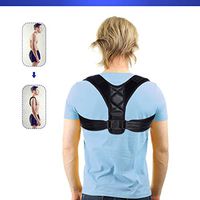 Slimerence Posture Corrector Shoulders Back Support, Adjustable Breathable Band Postural Correction for Man and Woman, Neck Pain Relief, Spinal Cord Posture Support Black