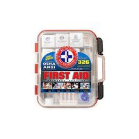 First Aid Kit Hard Red Case 326 Pieces Exceeds OSHA and ANSI Guidelines
