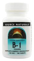 Source Naturals Vitamin B-1 Thiamin 100 mg Supports Energy Production - 100 Tablets