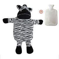 QCUTEP Hot Water Bottle with Cover Hot Water Bag 1L Classic Rubber Hot or Cold Water Bottle with Removable Cute Plush Animal Cover