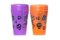 Halloween Orange / Purple / Black 4 Set Drinking Plastic Cup (3-Packs) 12 Cups Total