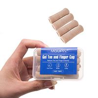 Adjustable Cuttable Gel Toe and Finger Cap Lined Gel Toe Covers Sleeves Protectors Ribbed Knit Toe Caps Silopad Digital Caps 4PCS (L)