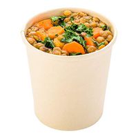 Paper Take-Out Soup Cups - Round - Kraft - 16 oz - Large - 25ct Box - Lids Sold Separately - Restaurantware