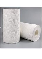 2 Rolls, 82 Sheets Kitchen Paper Towels, Heavy Duty paper Towels Thick Strong Washable, Hollow Replacement Roll Paper Print Toilet Paper Table Kitchen Paper Towels, Dish Cloths, Car Wash (White)