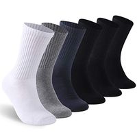 Facool Women's Men's Diabetic Socks, Extra Wide Ankle Socks with Non-Binding,Loose Top,Seamless Toe 6 Pairs Multi-Colored Medium