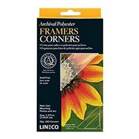 Lineco Archival Polyester Framers Corners. Acid-Free, Pressure Sensitive Adhesive, Safe Acrylic Backing. 1.375 Inches. Display Photos, Prints, Artwork. (Pack of 240). Clear