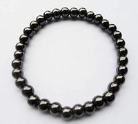 Cutedoumiao Black Hematite 6mm Ball Bead Magnetic Therapy Bracelet Magnet Stone Bracelet Relieve Arthritis Headache Stress Relieving Magnet Bracelet Jewelry Anxiety Relief for Carpel Tunne