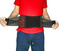 Best Back Brace Lumbar Support Belt for Lower Back Pain | Men & Women Under Clothes Breathable Fabric Big Size | Relief disc Sciatica Scoliosis Surgery Pain | Dual Stretch Heavy Lift (M=31-35")