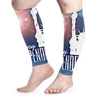 BLongTai Statue of Liberty Happy Independence Day Calf Compression Sleeve Men Womens Running Leg Sleeve for Shin Splint Muscle Pain Relief (1 Pair)
