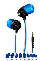 H2O Audio 100% Waterproof Headphones. Noise Canceling, Sweat Proof Surge+ Swim Headphones Perfect for Swimming & All Watersports, 'Black/Blue'