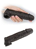 2019 Black 11 INCH Silicone Add 2" Toy Enlarger Extension Extender Sleeve Enlarger