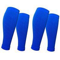 (2 Pairs) Compression Calf Sleeves Men & Women (20-30mmhg) - Best Footless Compression Socks Shin Splints, Running, Leg Pain, Nurses & Maternity Pregnancy - Increase Blood Circulation (Dark Blue)