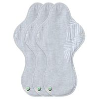 think ECO [Leaf Pattern 3p] Organic Reusable Cotton Pads, Menstrual Pads, Sanitary Napkins, Leaf Pattern, 3 Pads. (LP Night Pad)