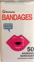 BioSwiss Novelty Bandages Self-Adhesive Funny First Aid, Novelty Gag Gift (1 Tin Box of 50) (Kiss My Boo Boo Lips)