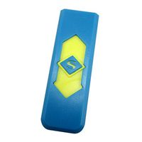 Superman Flameless Pilot Cigarette Lighter, Rechargeable Electronic Flameless USB Lighter -Electric Lighter-Rechargeable- Windproof (Blue with Yellow)