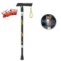 HLDWXN Old Man Smart Cane, Multi-Function Crutches, GPS Positioning + 4G Call + Fall Alarm + Radio + Smart Pedometer + LED Lighting,for Elderly, Handicapped,A