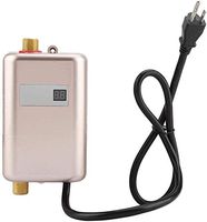 Water Heater, 3000W 110V Electric Mini Tankless Instant Hot Water Heater with LCD Display for Bathroom Kitchen Warm Winter (Golden)