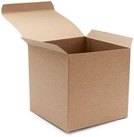 Made in USA 10-Count Recycled Brown Kraft Gift Boxes (6" X 6" X 6") with Tuck Lids for Weddings, Crafting and Baking Packaging Needs