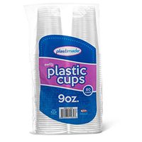[80 Count] PlastiMade 9 Oz Clear Plastic Disposable Reusable Drinking Cups For Home, Office, Wedding, Events, Parties, Take Out, Water, Juice, Soda, Beer Cocktails (1 Pack)