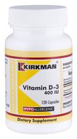 Vitamin D-3 400 IU Capsules - Hypo, 120 Capsules