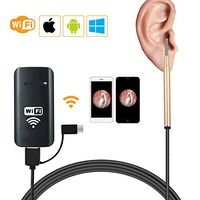 HAIHF Wireless Inspection Camera, 3.9mm HD Ear Cleaning Endoscope 3 in 1 USB Ear Scope Earwax Remover Tool with Ajustable 6 LEDs for Android and iOS Smartphone,Tablet