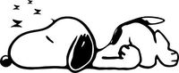So Cool Stuff Snoopy Sleeping - Vinyl 4" Wide (Color: Black) Decal Laptop Tablet Skateboard car Windows Stickers