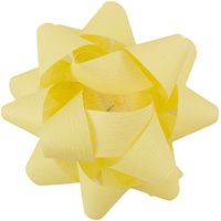 JAM PAPER Gift Bows - Medium - 5 1/2 Diameter - Pale Yellow - Bulk 100/Pack
