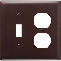 Pass & Seymour SP18U  2 Gang 1 Toggle Opening and 1 Duplex Outlet Opening Urea Wall Plate, Brown