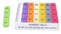 MedWrite 4 Time a Day Pill Organizer with Removable Daily Pill Boxes in Organizer Tray - Writable Surface on Tray for Medication Instructions (Medium, Rainbow)