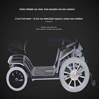 RXRENXIA Elderly Disabled Safe Lithium Battery Electric Wheelchair, Black Electric Mobility Scooter 4 Wheeled with Extra Accessories Package,Mobility Scooter Waterproof Cover, Phone Holder